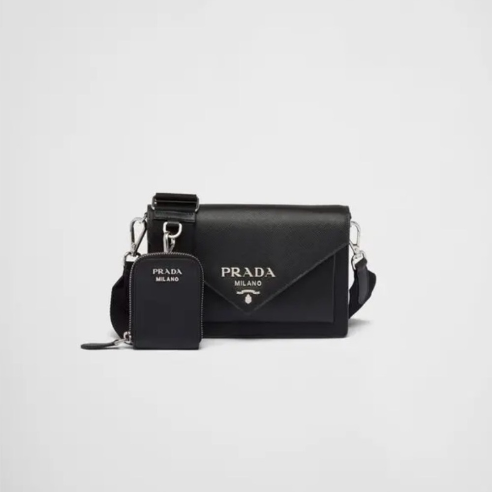 Prada Saffiano Leather Mini Envelope Bag